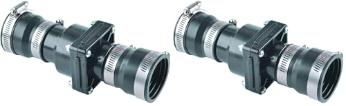 Hydro Master Plastic Sump Pump Check Valve with Stainless Steel Clamps for 1-1/2 inch or 1-1/4 inch (Pack of 2) - size: 1-1/2" or 1-1/4" (Pack of 2)
