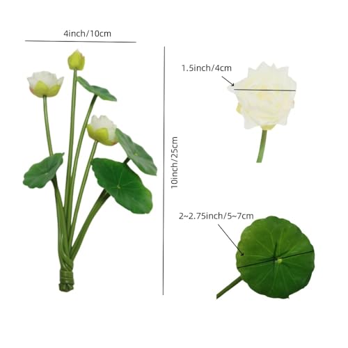 6 Pcs Artificial Silk Plants, 10' Floating Flowers, Plastic Lotus Flowers, Realistic Fake Lotus Decor for Fish Tank & Home Decor (Multicolour) - color: Multicolour
