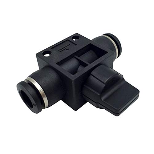 Beduan Push to Connect Air Control Ball Valve, 6mm Tube OD Pneumatic Flow Control Valve Fitting Air Hand Valve Union Adapter Fitting (Pack of 2)