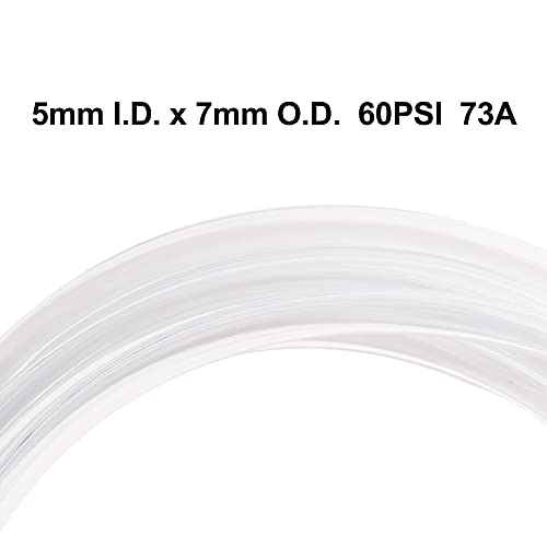 QuQuyi PVC Vinyl Tubing 5mm ID X 7mm OD, Flexible Plastic Hose Clear Oil Resistant Industrial Tubing, 49.2FT - size: 5x7mm, style: 49.2 Feet