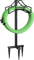 Garbuildman Garden Hose Holder with 3 Spikes, Freestanding Metal Hose Stand for Outdoor Garden, Detachable Hose Storage Rack for Lawn & Yard, Volcano Black - size: 3-Spike Volcano