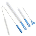 Flexible Drain Cleaning Brush Set, Long Pipe Cleaner for Kitchen Sink, Shower, Tub Hair Clogs, White, 4 Pack