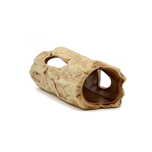 Aquarium Decorations Log Betta Fish Tank Accessories Ceramic Cave, Betta Fish Toys Decor Hideout for Shrimp Cichlid Hiding Breeding