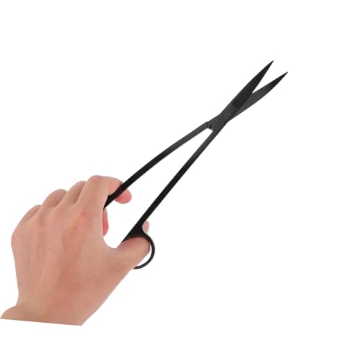 Angoily Aquatic Scissors Plant Clean Aquarium Aquascaping Tools Fish Tank Tools Black Stainless Steel