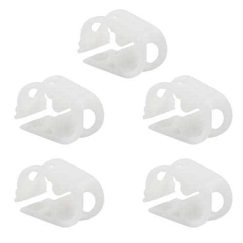 1/8" - 1/4" Plastic Tubing Clamps, 5 Pcs Adjustable Tube Clamp, Peg Tube Clip, Laboratory Pinch Valve Flow Control Hose Clamp for Control Wine, Beer Bottle and Infusion Bottle (White) - size: 1/8" - 1/4"