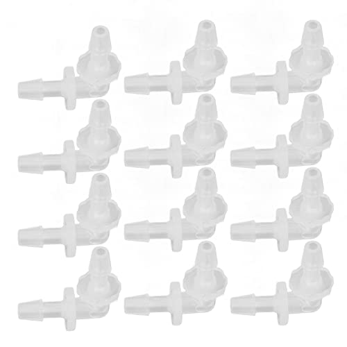 12Pcs Premium Plastic Hose Barb Fittings Elbow Connector Right Angle Barbed Splicer Adapter for Aquarium Lab Tubing Durable PP Material (3.9mm) - size: 3.9mm