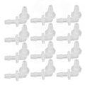 12Pcs Premium Plastic Hose Barb Fittings Elbow Connector Right Angle Barbed Splicer Adapter for Aquarium Lab Tubing Durable PP Material (3.9mm) - size: 3.9mm