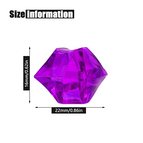 150PCS Fake Ice, Fake Crushed Ice Cubes 16 x 22 mm Artificial Acrylic Crystal Diamonds for Vase Fillers,Table Scatter, Wedding Decoration, Photography Props, DIY Crafts Rose red - color: Pink-red