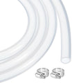 MECCANIXITY 20ft Clear Silicone Rubber Tubing 3/16" ID Plastic Tube Flexible Air Hose for Brewing, Wine Making, Pump Siphon, 5mm x 7mm, with 2pcs Clamps - size: 5mm x 7mm