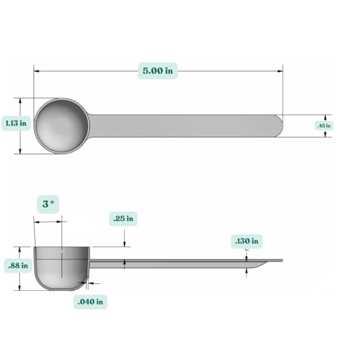 2 Teaspoon (2/3 Tablespoon | 10 mL) Long Handle Rounded Scoop for Coffee, Protein Powder, Pet Food, Spices, Grains, Dry Goods – Food-Grade BPA-Free (Pack of 10) - size: 10 mL | 2 Teaspoon
