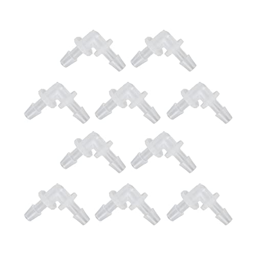 SUNGOOYUE Plastic Fitting 90 PE Elbow Hose Connector 6.4mm Same Diameter Tube Fitting for Pump Tube and Silicone Fish Tank Hose Connection Antiscratch Antirust (4.8mm) - size: 4.8mm