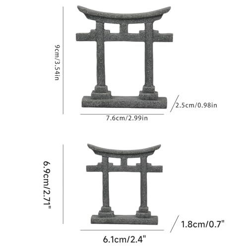 Japanese Torii Gate Aquariums Miniature Ornament Bridge Landscape Ornament for Fish Tanks Decoration Miniature Scene Accessory Garden Decor - size: Small