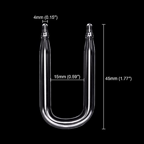WEAVERBIRD U Shape CO2 Diffuser Aquarium Fish Tank Spacing 0.59" (15mm) Carbon Dioxide Regulator Check Glass Tube