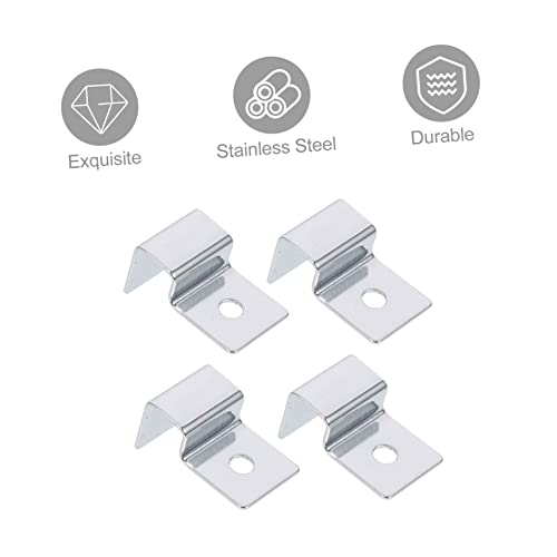 Fish Tank Bracket Support Frame, Stainless Steel Clip Holder for Aquariums, Glass Cover Support for Frameless Fish Tanks, 4 Pack