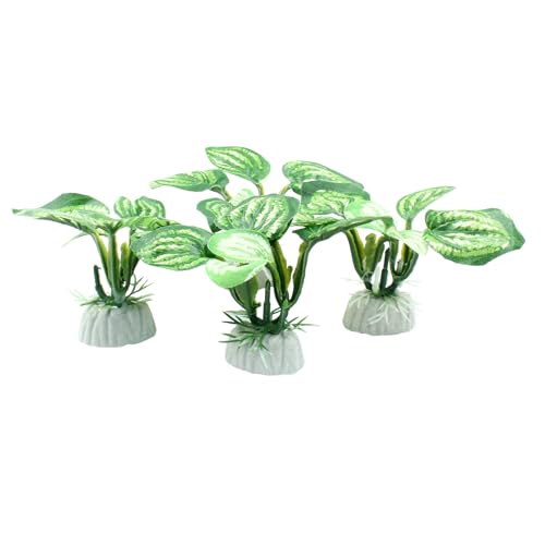 Soft Aquarium Plants Betta Fish Tank Decorations Betta Leaf Pad 2 Inch, Silk Plastic Artificial Plants for Aquarium Reptile Tank Decor (B-4Pcs Set/Green) - color: B-4pcs Set/Green