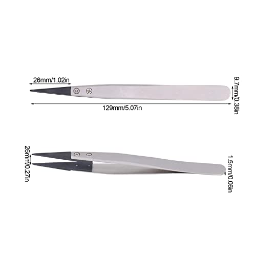 Plastic Tweezers, Anti-Static Rubber Tip Tweezers for Emiconductor Microelectronics