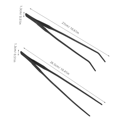 Mipcase 4pcs Stainless Steel Aquarium Tweezers Long Reach Fish Tank Planting Tools Curved Straight Tips