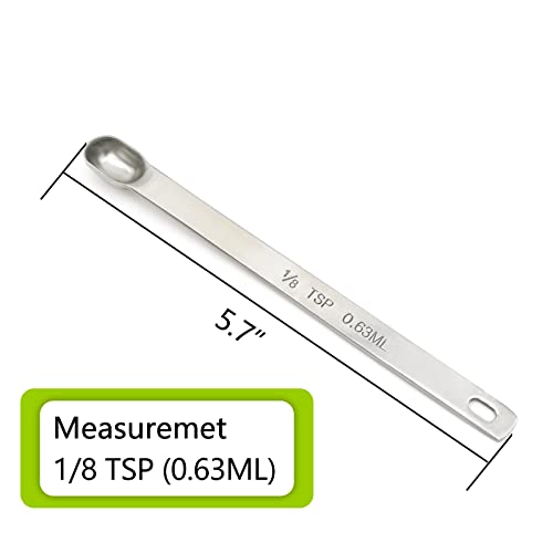 1PCS 1/8tsp (0.63ml) Single Measuring Spoon, Stainless Steel Long Handle Individual Teaspoons Only - size: 1/8tsp|0.63ml