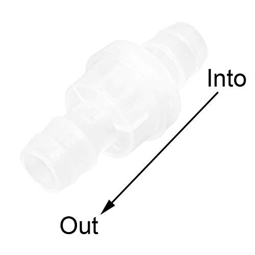 5 Packs Check Valve 1/2” (12MM) One-Way PVDF Plastic Hose Barb for Liquid Air - size: 1/2 Inch, style: 5 Pcs