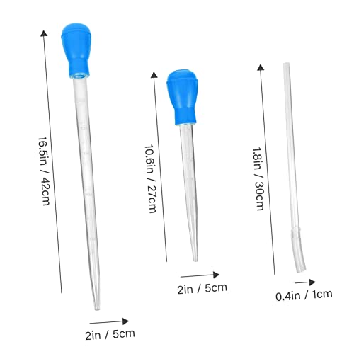 BESPORTBLE 4pcs Fish Tank Siphon Vacuum Cleaner with Extension Tubes Manual Aquarium Water Change Tool for Easy Cleaning for Aquariums and Turtle Tanks Efficient Water Removal and Gravel - color: Bluex2pcs, size: 42x5CMx2pcs