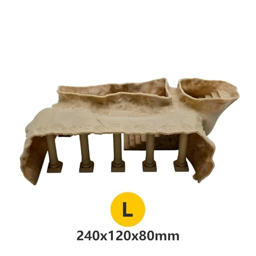 Ancient Aquatics Roman Column Ruins Castle Aquarium Decor, Fish Tank Cave Hideout Decoration, 3D Print Greece Castle Ornament, Safe for Freshwater & Saltwater Tanks (Khaki, L-9.5") - color: Khaki, size: L-9.5"