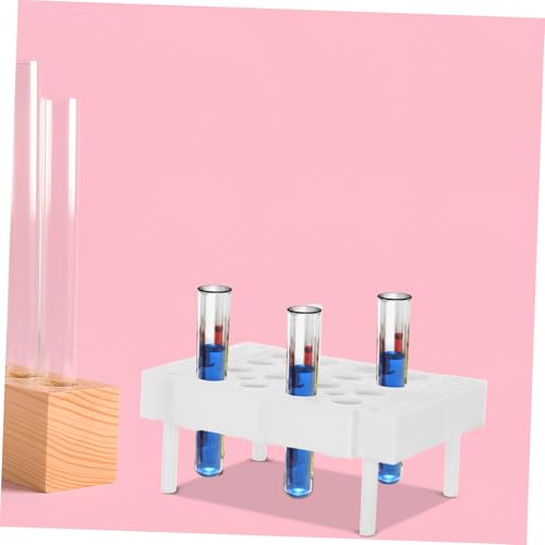 IMIKEYA Plastic Test Tube Rack Holder Stand for Lab Vials Chemistry Laboratory Supplies Detachable 15-Piece Set