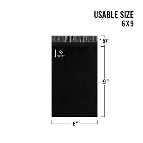 Poly Mailers 6x9 Adhesive Sealing Shipping Envelopes, Mailing Bags for clothing, books and accessories, Waterproof. - color: Black, size: 6" x 9" 100 pcs