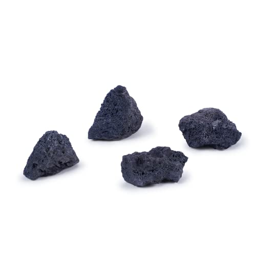 LANDEN Black Lava Stones (16lbs,3~10inch,11pcs) for Aquascaping Terrariums, Paludarium, Vivariums, Reptile and Amphibian Enclosures - size: 04 Black Lava Stones（3-10inch,16lbs）