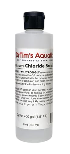 DrTim's Aquatics Ammonium Chloride Aquarium 100% Natural – 8 Oz. (Dr Tims Aquatics Ammonium Chloride | Saltwater Freshwater and Reef Aquariums, 100% Natural, 8 Oz)