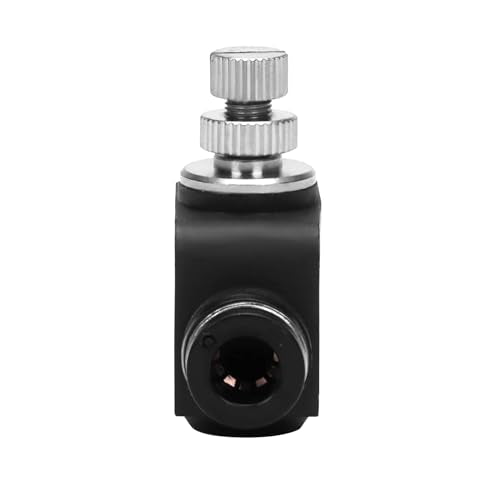 Air Flow Control Valve - 1/4" Tube OD x 1/4" Tube OD Straight Union Pneumatic Push to Connect Speed Regulator Valve (Pack of 1)