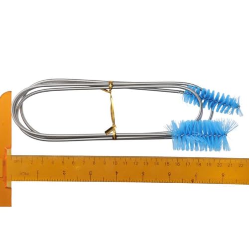 Aquarium Filter Hose Brush Extra-Long Flexible Blue Tube Cleaning Brush Stainless Steel Feeding Tube Brush Fish Tank