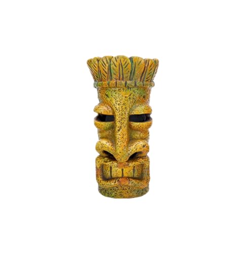 Penn-Plax 1 Piece Only Assorted Tiki Resin Ornaments | Aquarium Décor for Fish Tanks | Small - size: 1 Face