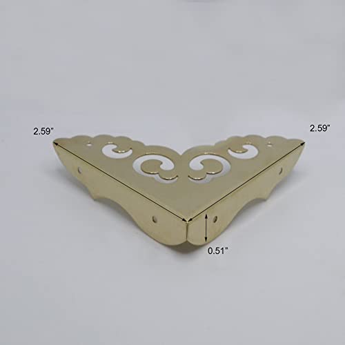 4Pcs Table Corner Protectors, 2.6"x2.6" Gold Metal Corner Protector, Coffe Table Corner Guards, Anti Scratch Table Corner Edge, Decorative Corners for Furniture Boxe Cabinet Prevents Damaged - color: Gold