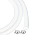 MECCANIXITY 3.3ft Clear Silicone Rubber Tubing 3/8" ID 1/2" OD Plastic Tube Flexible Air Hose for Brewing, Wine Making, Pump Siphon, 10mm x 13mm, with 2pcs Clamps - color: Clear, size: 3/8" x 1/2"