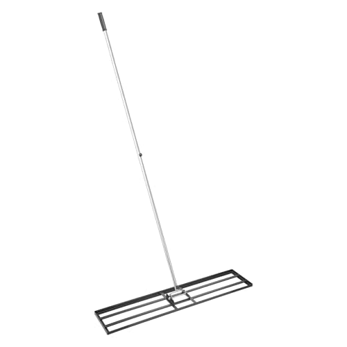 VEVOR Lawn Leveling Rake, Lawn Leveler with 83.9 in Handle, 48x10 in Ground Plate, Rust-Resistant Carbon Steel Soil Leveler, 2 Heights Adjustable, Effort Saving Lawn Leveling Tool for Yard Golf Court - size: 48"x10", style: Classic: Carbon Steel