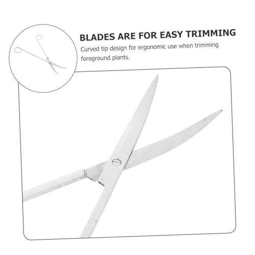 Stainless Steel Curved Tip Scissors Aquatic Plant Trimming Tools for Fish Tank Ergonomic Design Resistant Blades for Low-angle and High-angle Plant Care