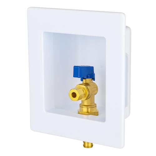 EFIELD Universal Ice Maker Box,1/2-Inch Pex Crimp Inlet with Installed 1/4-Turn Ball Valve, (Crimp Pex 1807),(IM016) - size: without Arrestor, style: Pex Crimp