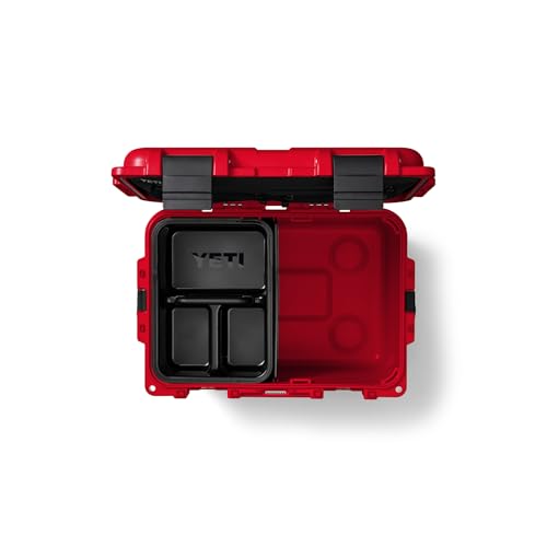 YETI LoadOut GoBox Collection, Divided Waterproof Cargo Case, Dry Box, Camera Case, Fishing Tackle Box - color: Rescue Red, size: GoBox 30