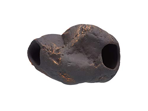 Cichlid Stone Decoration - Aquarium cave for Cichlids, Betta, Small Fish - Fish Tank Hideway Decor - Betta Toys Hideout Stones House (Magma Stone Small)