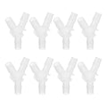 MECCANIXITY 8pcs Plastic Hose Barb Fitting, 1/2" x 1/2" Y Shape Tee Barbed Hose Pipe Fitting Splicer Mender Joint Adapter for Water Liquid Fuel Line Tube, Clear - size: 1/2" x 1/2"