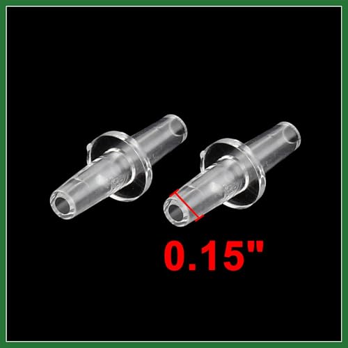 Motoforti Universal Aquarium Straight Air Line Connector Clear White 4mm Tubing 10pc Long-Lasting