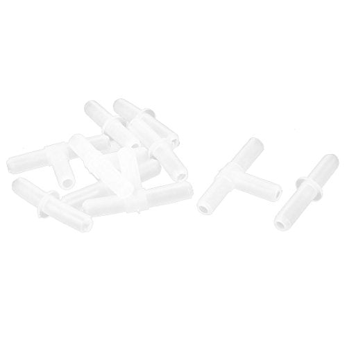 uxcell 5mm Connecting Dia Plastic Aquarium Air Pump Tube Straight Tee Connector 10 in 1