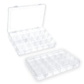 2 Pack 24 Grids Plastic Small Crafts Storage Boxes with Adjustable Dividers (10.5" × 6.7" x 1.57") - size: 24 Grid
