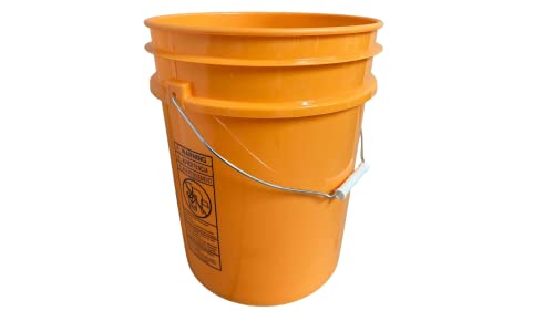 House Naturals 5 Gallon Food Grade BPA Free Made in USA Bucket Pail with Air Tight Double Gasket Screw On Lid (Pack of 2), Light Blue and Orange