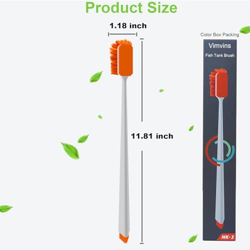 Small Fish Tank Cleaner - Algae Scraper for Glass Aquariums - Aquarium Brush & Scrubber Tool Adapted for Cleaning Glass and Acrylic Aquariums. - size: 11.8 Inch
