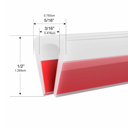 Silicone Edge Trim Self-Adhesive U Channel Silicone Edge Trim Edge Protector for Sheet Metal (Clear, Fit 3/16" - L 20') - color: Clear, size: Fit 3/16" - L 20'