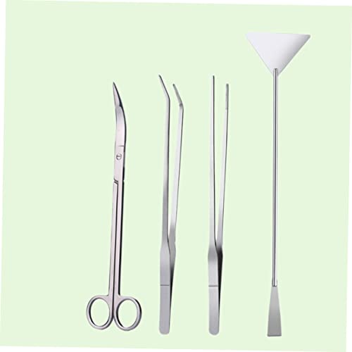 BESPORTBLE 4pcs Stainless Steel Aquarium Plant Tool Set Tweezers and Scissors Kit for Aquatic Plants Ergonomic Design for Planting and Maintenance