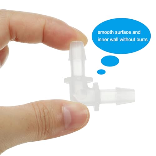 PATIKIL 1/4" Plastic Hose Barb 90 Degree Elbow, 10 Pack L-Barb Fittings 2 Way Equal Barbed Joint Connector Splicer Mender Hose Adapter Union Adapter for Aquarium Fuel Gas Liquid Air - size: 0.25 Inch