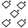 5PCS Fish Feeder Floating Square Suction Cup Feeding Ring Plastic and Rubber 3.15x3.15 Inches for Aquarium Accessories Black