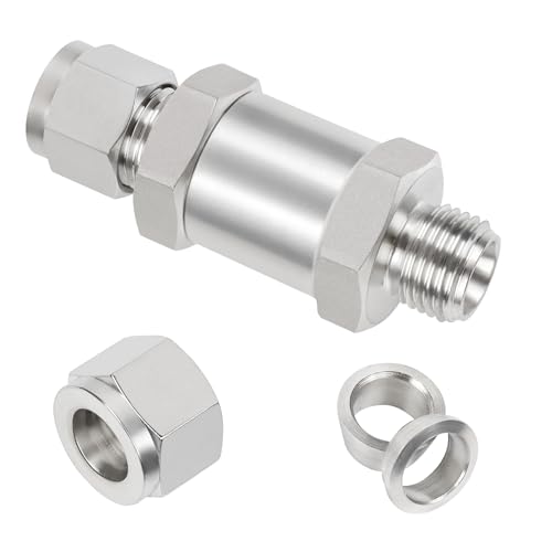 Yoebor 304 Stainless Steel Detachable Compression Check Valve 12mm OD x 12mm OD One Way Non-Return Valve for Water Oil Gas, 1pc - size: 12mm